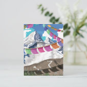 Nepal Himalayan Prayer Flags Travel poster Briefkaart (Staand voorkant)