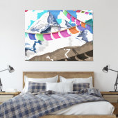 Nepal Himalayan Prayer Flags Travel poster Canvas Afdruk (Insitu (Slaapkamer))