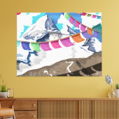 Nepal Himalayan Prayer Flags Travel poster Canvas Afdruk (Insitu (Woonkamer))