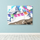 Nepal Himalayan Prayer Flags Travel poster Canvas Afdruk (Insitu (Houten vloer))