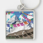 Nepal Himalayan Prayer Flags Travel poster Sleutelhanger (Voorkant)