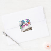 Nepal Himalayan Prayer Flags Travel poster Vierkante Sticker (Envelop)