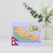 Nepal-kaart Briefkaart (Staand voorkant)