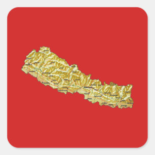 Nepal Kaart Sticker