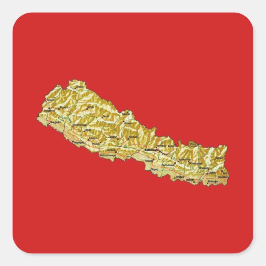Nepal Kaart Sticker (Voorkant)