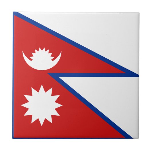 Nepal - keramische vlag tegeltje (Voorkant)