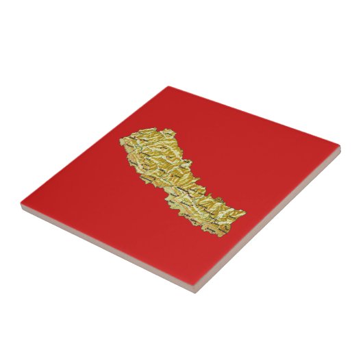 Nepal Map Tile Tegeltje (Zijkant)