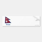 Nepal met drijvende vlag met naam in Nepal Bumpersticker (Voorkant)
