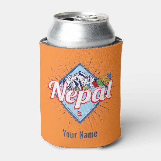 Nepal met  feestdag in de bergen Retro Blikjeskoeler (Blikje Voorkant)