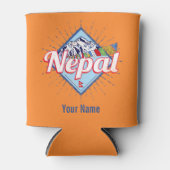 Nepal met  feestdag in de bergen Retro Blikjeskoeler (Voorkant)