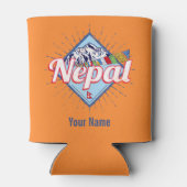 Nepal met  feestdag in de bergen Retro Blikjeskoeler (Achterkant)
