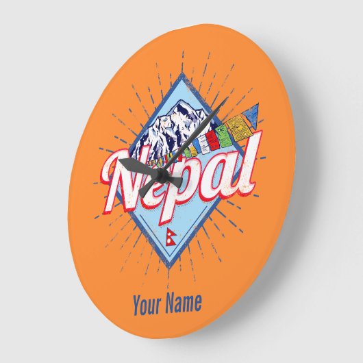 Nepal met feestdag in de bergen Retro Grote Klok (Hoek)
