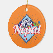 Nepal met  feestdag in de bergen Retro Keramisch Ornament (Links)