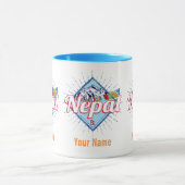 Nepal met feestdag in de bergen Retro Mok (Midden)