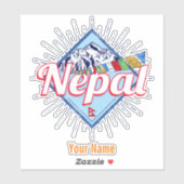 Nepal met feestdag in de bergen Retro Sticker (Vel)