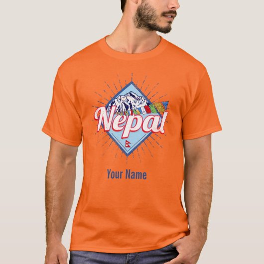 Nepal met  feestdag in de bergen Retro T-shirt (Voorkant)