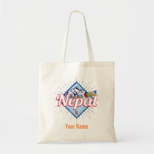 Nepal met feestdag in de bergen Retro Tote Bag (Voorkant)