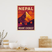 Nepal Mount Everest V05 Poster (Keuken)