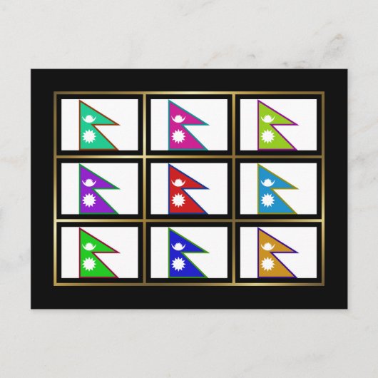Nepal Multihue Flags Briefkaart (Voorkant)