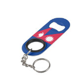 Nepal: nationaal vlaggenstaatpatriottisch mini flessenopener (Achterkant Gekanteld)