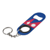 Nepal: nationaal vlaggenstaatpatriottisch mini flessenopener (Voorkant Gekanteld)