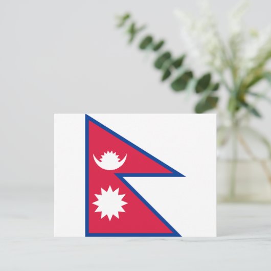 Nepal: Nationale Wereldvlag Briefkaart (Staand voorkant)