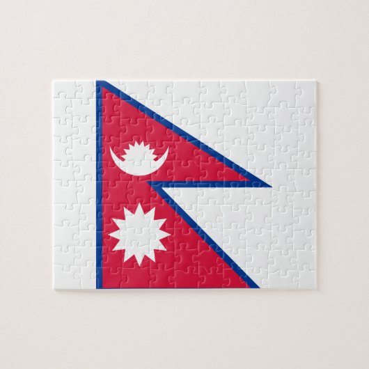 Nepal: Nationale Wereldvlag Legpuzzel (Horizontaal)