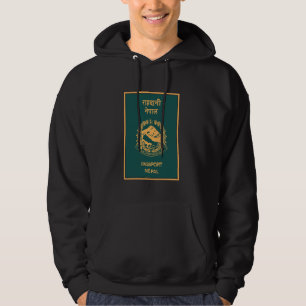 Nepal,Nepalees,Nepalese paspoort,Nepalese vlag. Hoodie