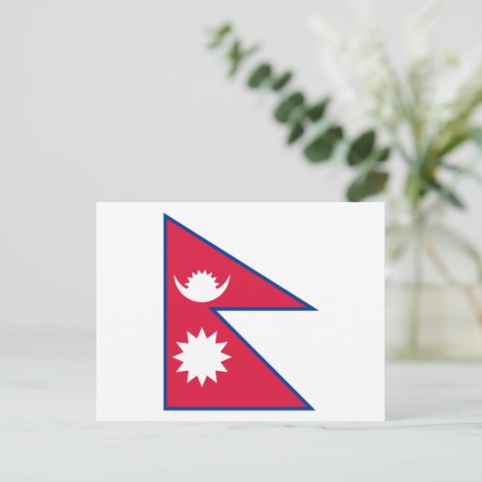 Nepal (Nepalese) Briefkaart van de vlag (Staand voorkant)