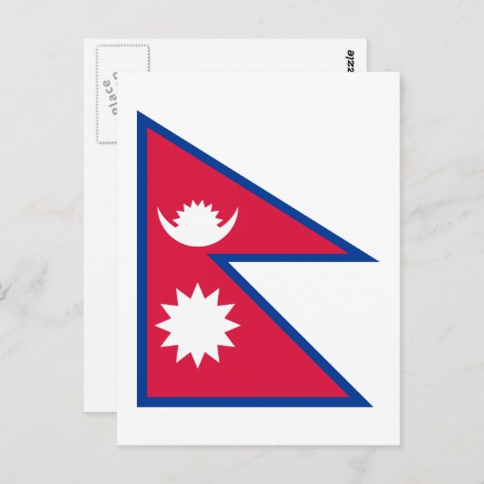 Nepal - Nepalese vlag Briefkaart (Voorkant / Achterkant)