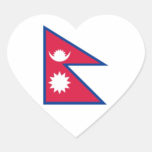 Nepal - Nepalese vlag Hart Sticker (Voorkant)