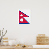 Nepal - Nepalese vlag Poster (Keuken)