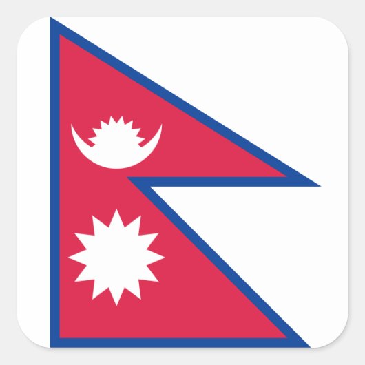 Nepal/Nepalese vlag Vierkante Sticker (Voorkant)