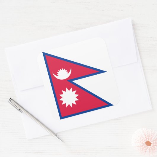 Nepal/Nepalese vlag Vierkante Sticker (Envelop)