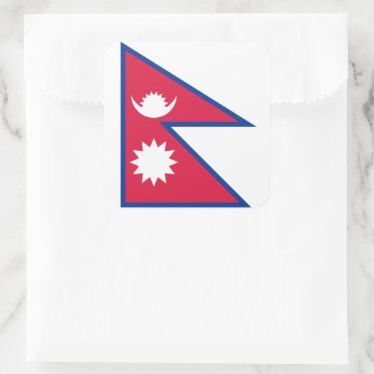 Nepal/Nepalese vlag Vierkante Sticker (Tas)