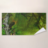 Nepal oerwoud met riverjungle, bos, grond, rivier, badhanddoek (Badhanddoek)