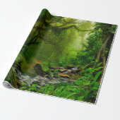 Nepal oerwoud met riverjungle, bos, grond, rivier, cadeaupapier (Uitgerold)