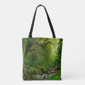 Nepal oerwoud met riverjungle, bos, grond, rivier, tote bag (Achterkant)