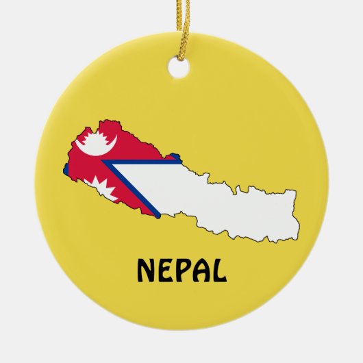 Nepal Panoramese kerstversiering Keramisch Ornament (Voorkant)