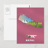 Nepal, poster kaart geïllustreerd (Voorkant / Achterkant)