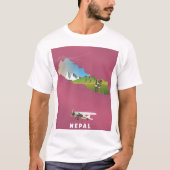 Nepal, poster kaart geïllustreerd t-shirt (Voorkant)