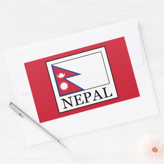 Nepal Rechthoekige Sticker (Envelop)