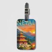 Nepal Reisposter Bagagelabel (Voorkant (verticaal))