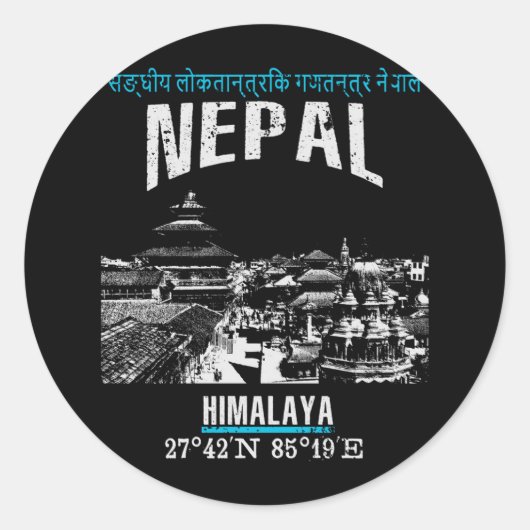 Nepal Ronde Sticker (Voorkant)