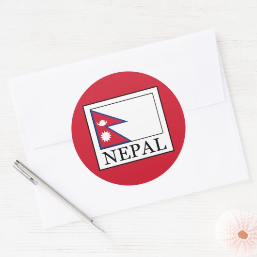 Nepal Ronde Sticker (Envelop)