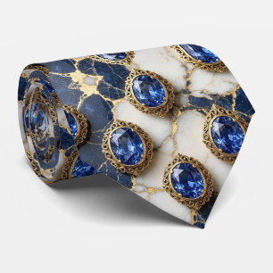 Nepal saffieren met antieke gouden zetting blauw stropdas