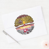 Nepal Spanje vlag van boomstammen Ronde Sticker (Envelop)