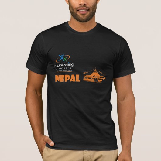 Nepal T-shirt donker - oplossingen voor vrijwillig (Voorkant)