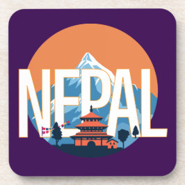 Nepal Tempelberg Everest Bier Onderzetter