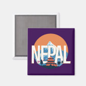 Nepal Tempelberg Everest Magneet (Voorkant / Achterkant)